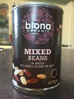 Socker och näringsämnen i Biona organic mixed beans in water