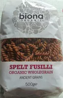 Mängden socker i Organic wholegrain spelt fusilli