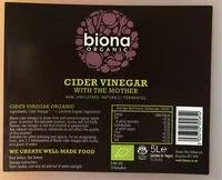 Mängden socker i Cider vinegar with the mother