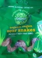 Mängden socker i Biona Organic Sour Snakes