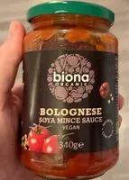 Mängden socker i Bolognese soya mince sauce