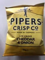 Mängden socker i Pipers Lye Cross Cheddar & Onion Crisps