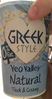Mängden socker i Yeo Valley 0% Fat Greek Style Natural Yoghurt
