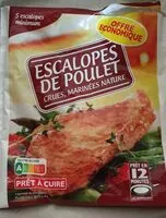 Mängden socker i Escalopes de poulet crues, marinées nature