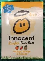 Mängden socker i Kinder-smoothies Orange, Mango & Ananas