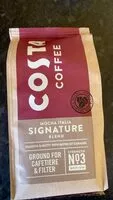 Mängden socker i Costa coffee
