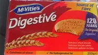 Mängden socker i Mc Vities Digestives