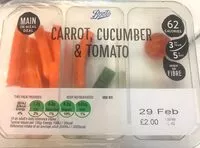 Mängden socker i Carrot, Cucumber and Tomato