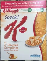 Mängden socker i Special K aux 3 céréales complètes avec une touche de miel