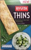 Mängden socker i Thins rosemary & Sea salt flatbreads