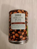 Mängden socker i Borlotti Beans in water