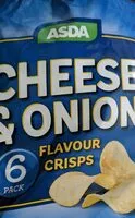 Mängden socker i Cheese and onion crisps