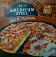 Mängden socker i Deep Pan pizza base topped with tomato sauce, formed ham, mozzarella cheese, mushroom and red onion.