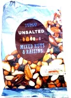 Mängden socker i unsalted mixed nuts & raisins