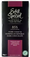 Mängden socker i Ivory Coast & Dominican Republic Dark Chocolate 85% Cocoa Solids