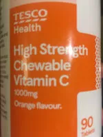 Mängden socker i High Strength Chewable Vitamin C 1000 mg Orange Flavour