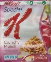 Mängden socker i Crunchy Muesli raisins & pommes rouges