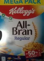 Mängden socker i Kelloggs All Bran Regular 500G Kelloggs