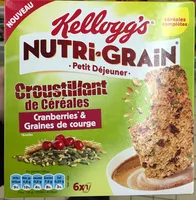 Mängden socker i Nutri-Grain Croustillant de Céréales Cranberries & Graines de courge