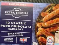 Mängden socker i Classic pork chipolata sausages gluten free extra special