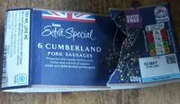 Mängden socker i ASDA Extra Special 6 Cumberland Pork Sausages