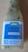 Mängden socker i Asda calorie counted French dressing