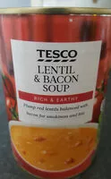 Mängden socker i Tesco lentil & bacon soup