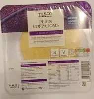 Mängden socker i Plain Poppadom