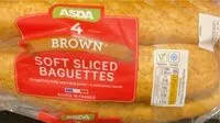 Mängden socker i 4 brown soft sliced baguettes