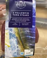 Mängden socker i 2 yellowfin tuna steaks