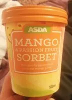 Mängden socker i Mango and passion fruit sorbet