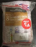 Mängden socker i Caramalised onion turkey sausages