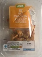 Mängden socker i 10 mini chicken breast skewers