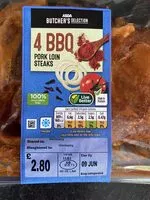 Mängden socker i Bbq pork loin steaks