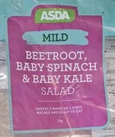 Mängden socker i Mild beetroot Spinach and baby kale salad