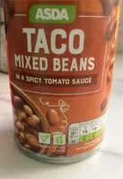 Mängden socker i Taco mixed beans in spicy tomato sauce