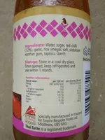 Mängden socker i Sweet chili sauce