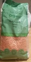 Mängden socker i Organic red football lentils