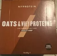 Mängden socker i Mybar Oats & Whey - 18X88G - Chocolate Chip
