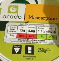 Mängden socker i Ocado marscapone