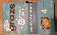 Mängden socker i Graze Snack Packs lightly sea salted crunch
