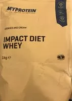 Mängden socker i Impact Diet Whey,Cookies and Cream