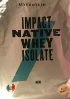Mängden socker i Impact Native Whey Isolate Vanille