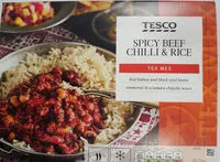 Mängden socker i spicy beef chilli and rice