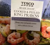 Mängden socker i Tesco Cooked and peeled king Prawns
