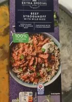 Mängden socker i Asda Extra special beef Stroganoff with wild rice
