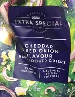 Mängden socker i Cheddar and red onion hand cooked crisps