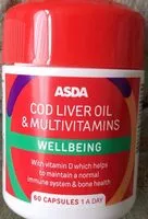Mängden socker i Cod liver oil and multivitamins