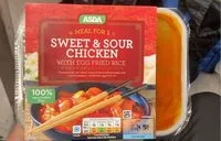 Mängden socker i Sweet and sour chicken with egg fried rice