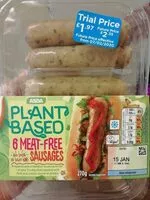 Mängden socker i Plant based 6 meat-free sausages